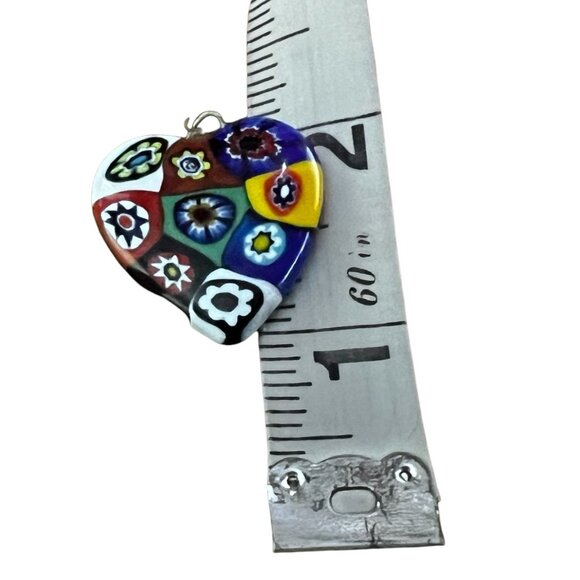 Boho Heart Charm with Necklace Circle 1" Cute Floral Hippie Jewelry - Picture 4 of 8